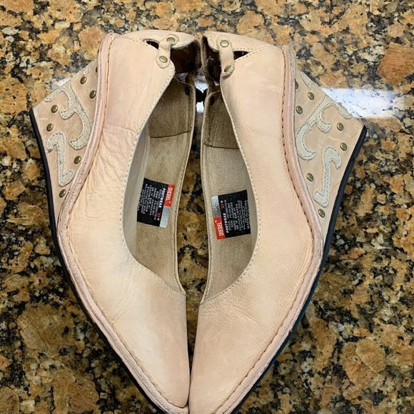 Diesel ”Harness” leather wedge shoes, Size 10 - Picture 5 of 8